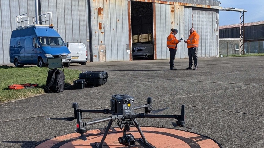 ALIAS II RUAS drone and ground crew at hangar deployment